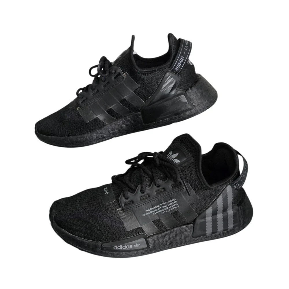 Adidas NMD R1 V2 Shoes Mens 7 Womens Size 8 Black Grey Sneakers FZ6238